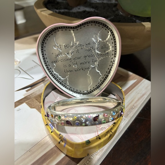 Brighton Silver tone Multicolor Gemstone Bangle Bracelet - Picture 7 of 9